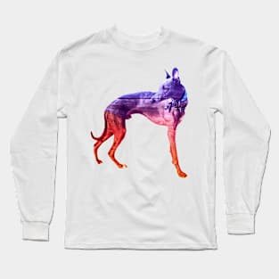 Purple & Red Waves Whippet Long Sleeve T-Shirt